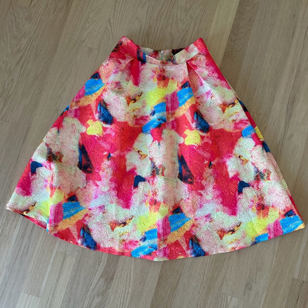 Chicwish Colorful A-Line Midi Skirt